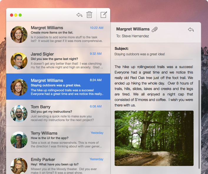 Compact Email for Yosemite OS X
